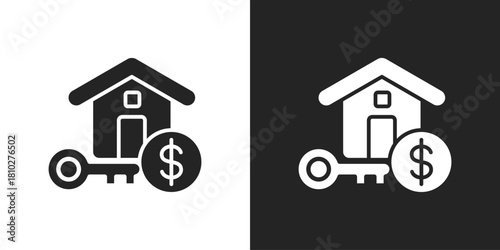 Rental Icon In Black And White Glyph Style