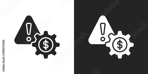 crisis management Icon In Black And White Glyph Style