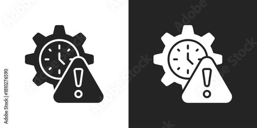 crisis management Icon In Black And White Glyph Style