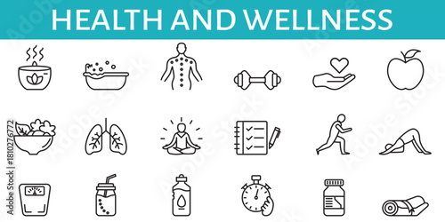 Healthcare simple line icons. Health, editable stroke icon. vector.Lifestyle Line Editable Icons set. Vector illustration in modern thin line style of human life related icons: nutrition, entertainmen