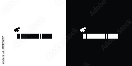 Cigarette icons symbols in flat style.