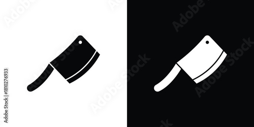 Chopper knife icons symbols in flat style.