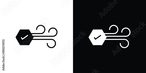 Clean Air icons symbols in flat style.