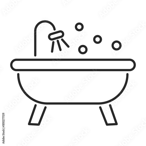 real estate bathroom line icon