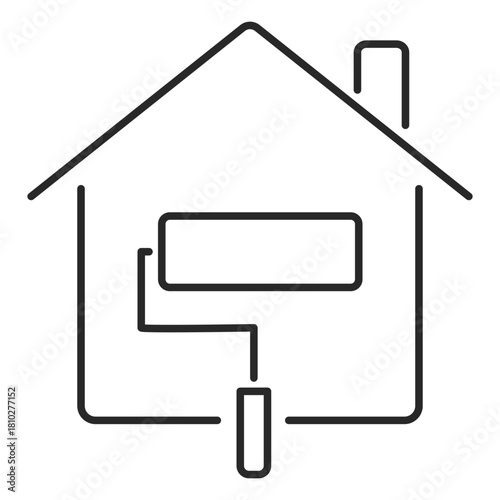 real estate home renovation line icon