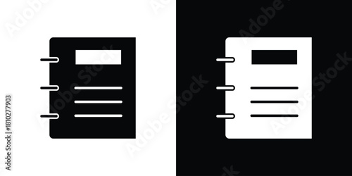 Contact book icons symbols in flat style.
