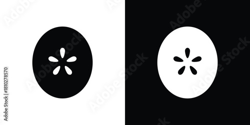 Cucumber slice icons symbols in flat style.