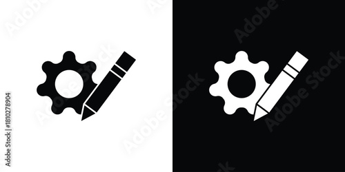 Customization icons symbols in flat style.