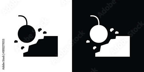 Demolition icons symbols in flat style.