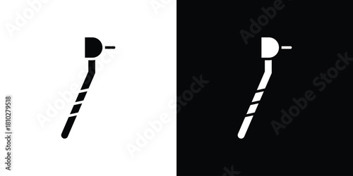 Dental drill icons symbols in flat style.