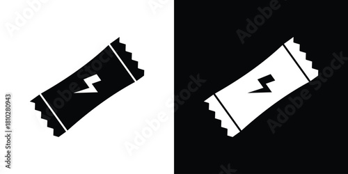 Energy bar icons symbols in flat style.