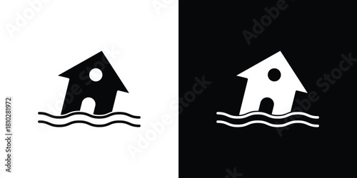 Flood icons symbols in flat style.