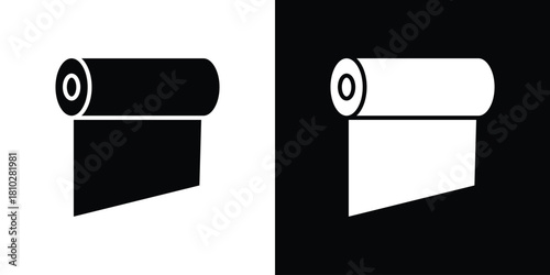 foil roll icons symbols in flat style.