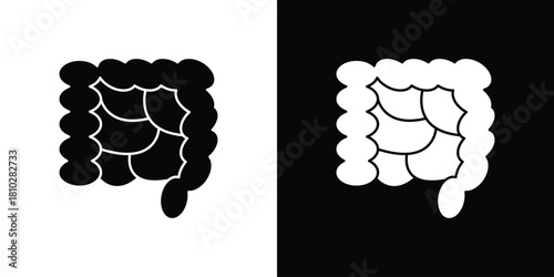 Gut icons symbols in flat style.