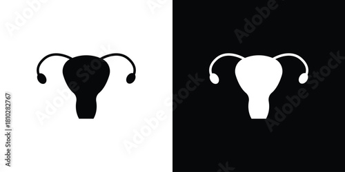 Gynecology icons symbols in flat style.