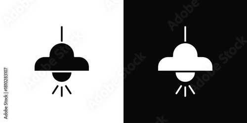 Hanging light icons symbols in flat style.