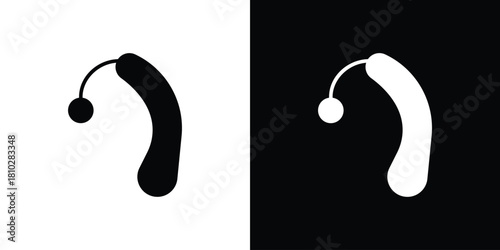 Hearing aid icons symbols in flat style.