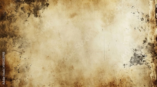 Old paper texture background. Vintage aged parchment with stained and burnt edges. Grunge manuscript concept for a historical document or treasure map