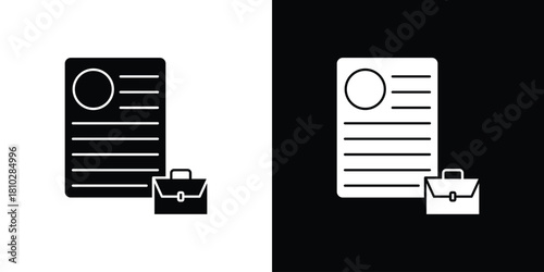 Job description icons symbols in flat style.
