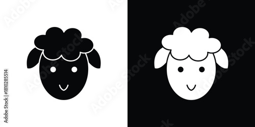 Lamb icons symbols in flat style.