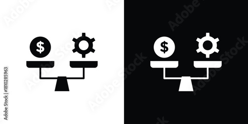 Leverage icons symbols in flat style.