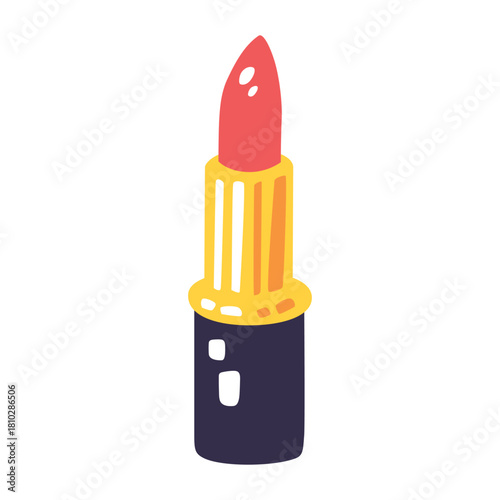Red lipstick flat illustration isolated vector
