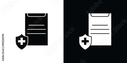 Medical insurance icons symbols in flat style.