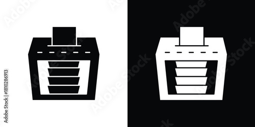 Money counting machine icons symbols in flat style.
