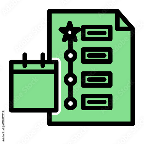 Priority Planning and Task Scheduling Icon from Time Management Collection (Glyph Color Lineal Style)