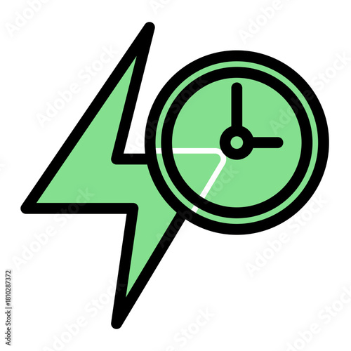 Prime Time Optimization Productivity Icon from Time Management Collection (Glyph Color Lineal Style)