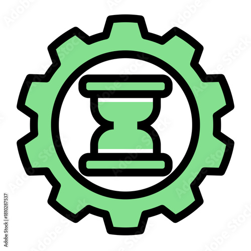 Work Process Hourglass Management Icon from Time Management Collection (Glyph Color Lineal Style)