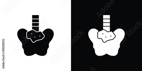 Pelvis icons symbols in flat style.