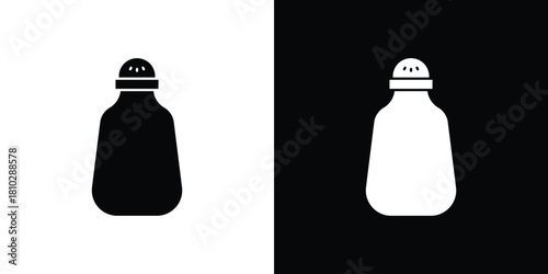 Pepper shaker icons symbols in flat style.