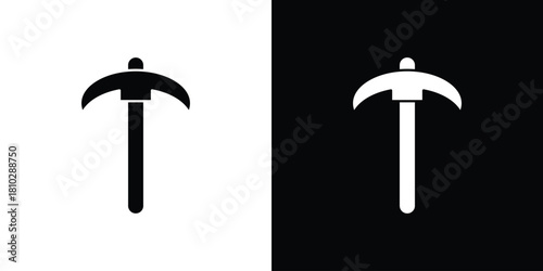 Pick axe icons symbols in flat style.