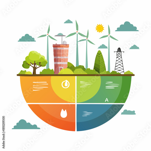 Sustainable Energy and Environmental Conservation Concept.