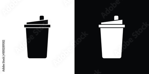 Protein shake icons symbols in flat style.