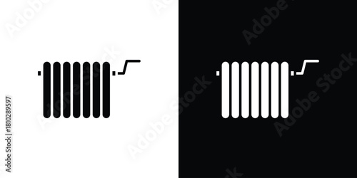 Radiator icons symbols in flat style.
