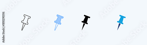 Pushpin Multiple Icon Illustration Vector