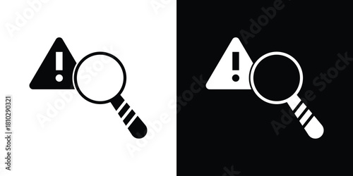 Risk analysis icons symbols in flat style.