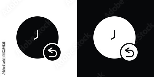Rewind time icons symbols in flat style.