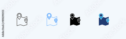 Map Multiple Icon Illustration Vector