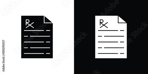 RX icons symbols in flat style.