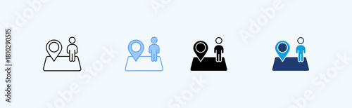 Drop Pin Multiple Icon Illustration Vector