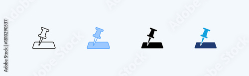 Thumb Tack Multiple Icon Illustration Vector