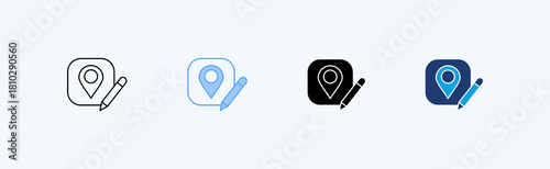 Edit Location Multiple Icon Illustration Vector