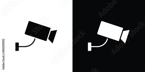 Security camera icons symbols in flat style.