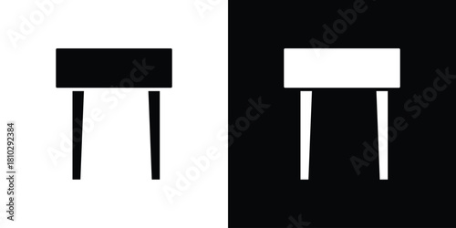 Stool icons symbols in flat style.