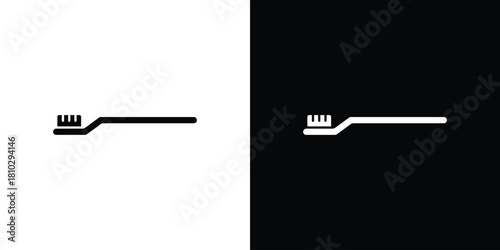 Toothbrush icons symbols in flat style.