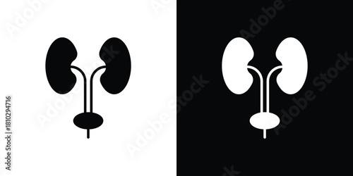 Urology icons symbols in flat style.