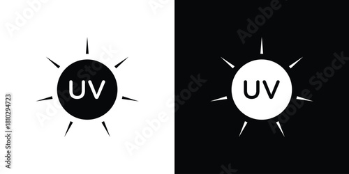 UV icons symbols in flat style.